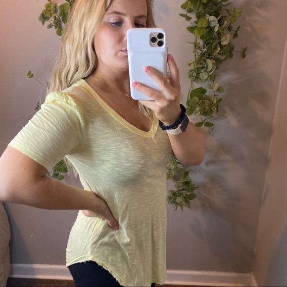 Anthropologie light yellow short sleeve tunic XXS - Picture 5 of 9